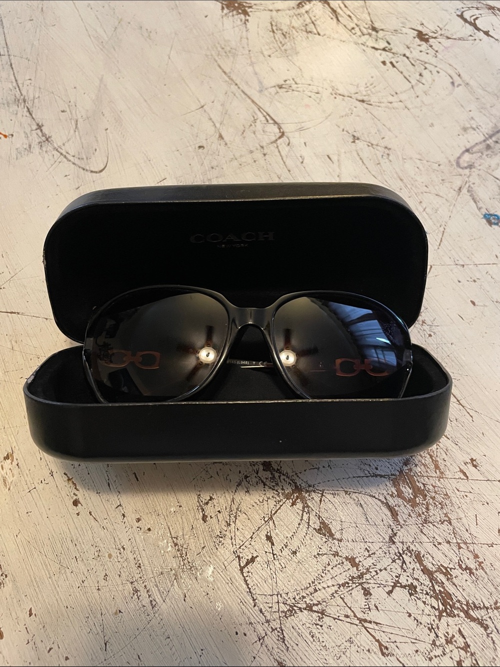 Coach Dark Tortoise  Sunglasses with Dark Tinted Lenses
